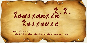 Konstantin Kostović vizit kartica